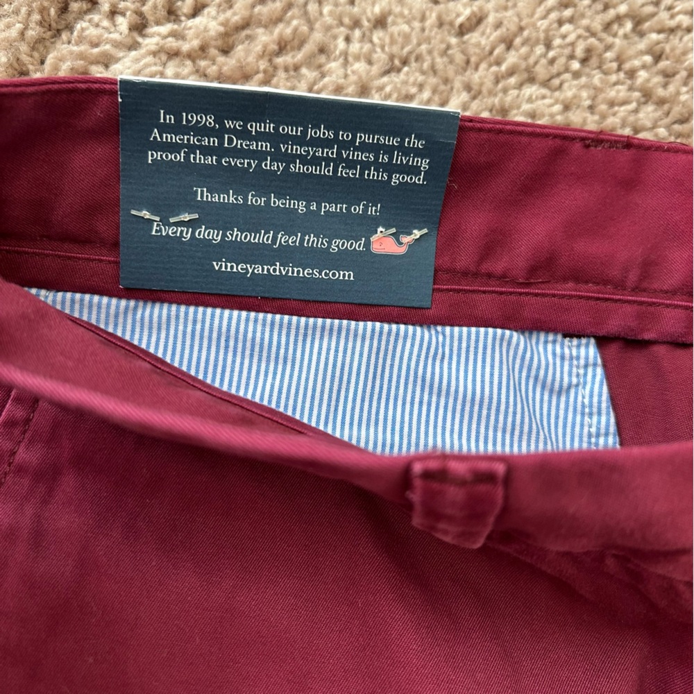 NWT Vineyard Vines Men's Deep Red Slim Fit Breaker Pant Chino - Picture 6 of 10